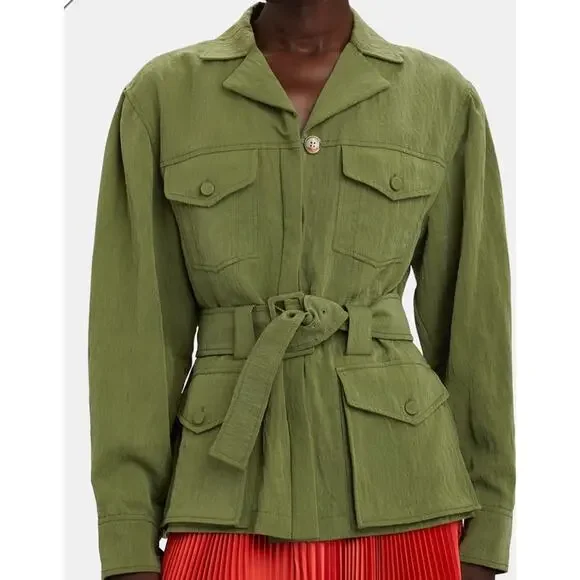 INTERMIX Utility jacket belted green size 14 - Picture 1 of 9